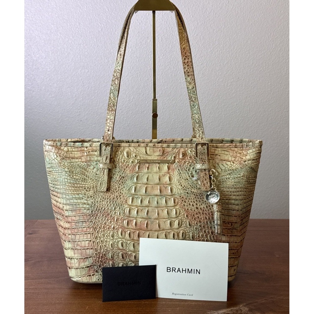 NOS Rare NWT Brahmin Medium Asher Leather Shoulder Bag Sandstone Melbourne